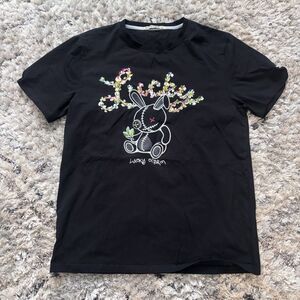 BKYS Black Keys Lucky Charm Top Men's Size L Black Embellished Tee T-shirt